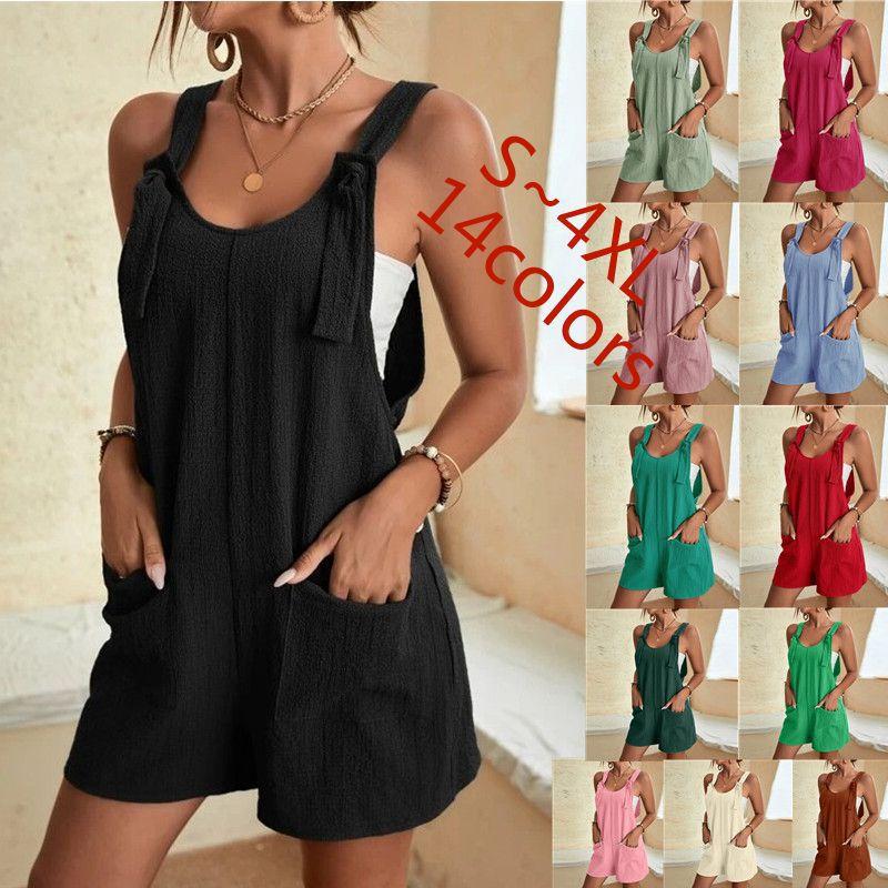 European and American Women's Summer Casual Fashion Suspender Jumpsuit