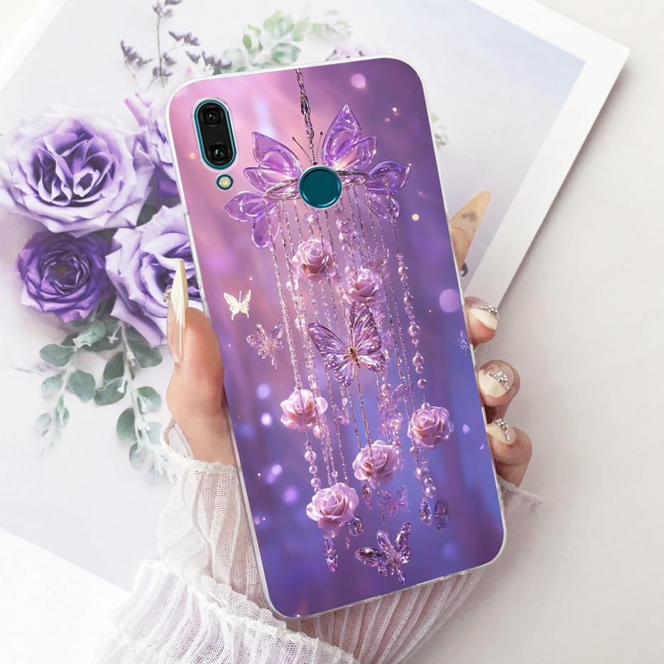 For Huawei Y9 2019 Case JKM-LX1 JKM-LX2 New Flowers Butterfly Painted Cover Soft Silicone Case For Huawei Y9s Y 9 s Y9 2019 Bags