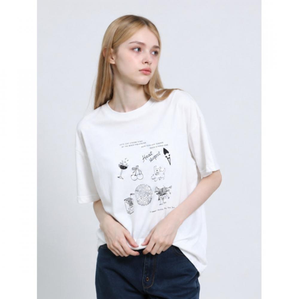 Ozoc Round Line Drawing ShorT Sleeve T shirT