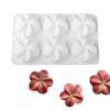 Силиконовая форма Франжипани на 6 ячеек для муссового торта и шоколада, Пятилепестковый цветок, Бутоны и Лепестки, Декор для выпечки французской кондитерской