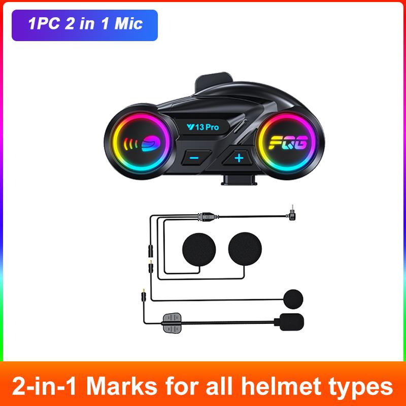 1/2 шт. Мотоциклетная гарнитура-интерком Шлем 500 м Дальность для 2 райдеров интеркоммуникатор Водонепроницаемый Обмен музыкой Мото Интерфон