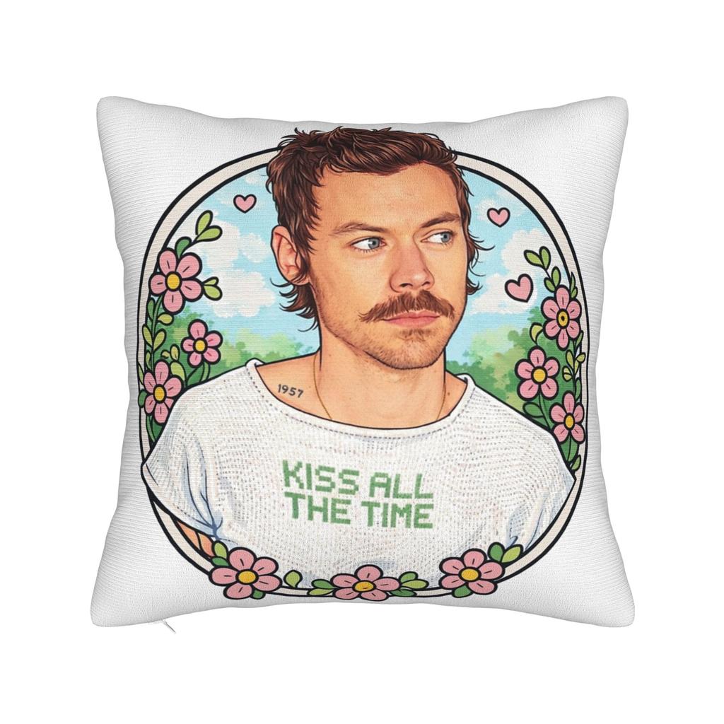 Harrys Styles Kiss All The Time Disco Occasionally Pillowcase Printing Cushion Cover Decoration Throw Pillow Case Cover