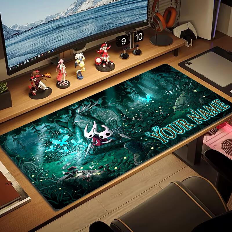 Custom Name Hollow Knight Mouse Pad Large Gaming Table Cushion Non-slip Laptop Tablet Big Mousepad XXL Mat Mini PC Playmat With Lock edge_XIA
