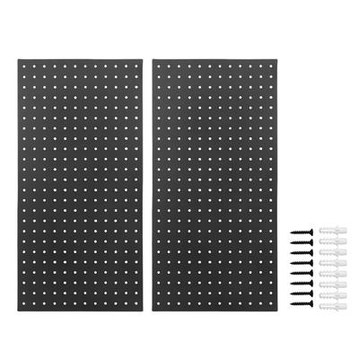 2 шт. Металлические настенные панели для перфорированной доски 24 X 12 дюймов Стальная модульная перфорированная доска Органайзер для инструментов для гаража Верстак Мастерская