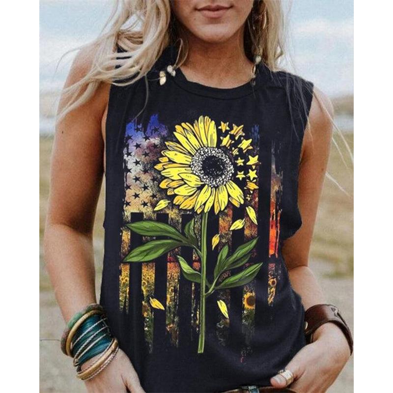 Футболка-майка с принтом «Tie Dye Floral 3D» для мамочек-футболок, новая женская уличная одежда, топы 2000 года, свободный жилет с открытыми плечами, женская майка без рукавов