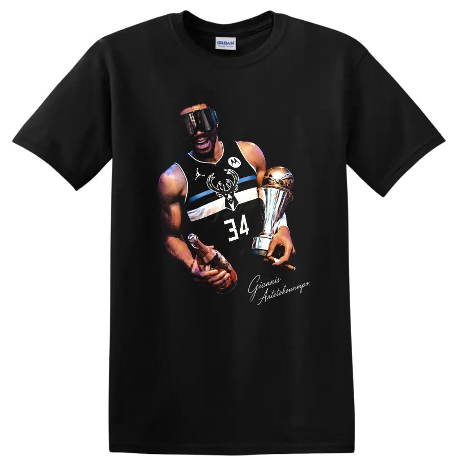 Giannis Antetokounmpo Basketball T Shirt Championship Trophy Tee