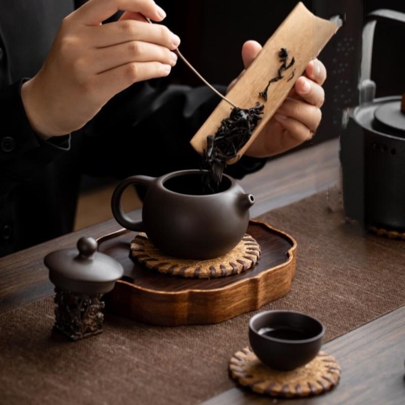 8/10/13/16см Подставка под чайник из щетины, Круглая, Коричневая, Подставка под чайник с крышкой, Подставка с защитой от ожогов, Грелка, Аксессуары для чайной церемонии