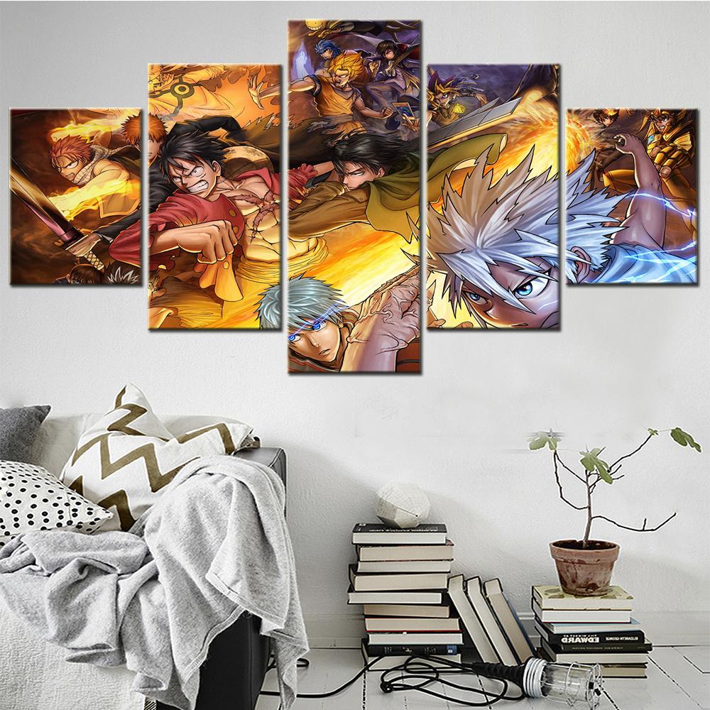 Картина на холсте, 5 шт., японская манга, лучший герой, персонаж, современное украшение комнаты, настенная картина для подростка, гостиная, без рамки