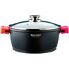 Casserole 28cm, Induction, Couvercle En Verre, Antiadhésive, Fonte d'Aluminium Wecook Ecostone Noir 51840