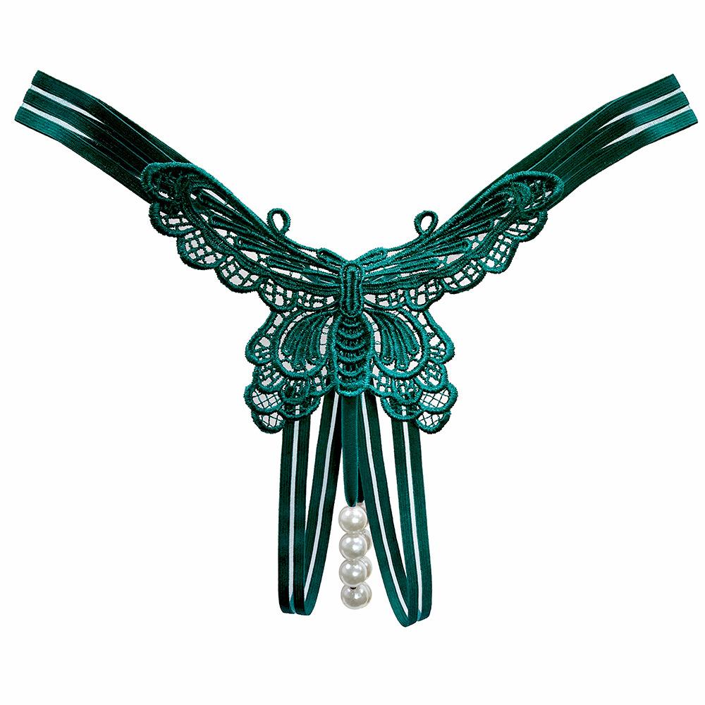 Pearl Game Private House Style Сексуальные трусики женские Горячие Перспектива Бабочка Вышивка Открытый файл Соблазн Тонкий ремешок Стринги