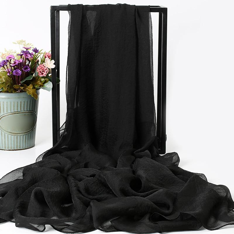 Женский полупрозрачный шарф из шифона Wild 170*70 см, однотонная шелковая шаль с имитацией солнцезащитного крема