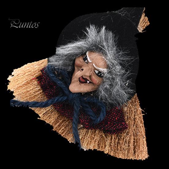 Хэллоуин ведьма метла кулон порочная жуткая старуха висит волосатый дом с привидениями тряпка украшение двери и окна реквизит