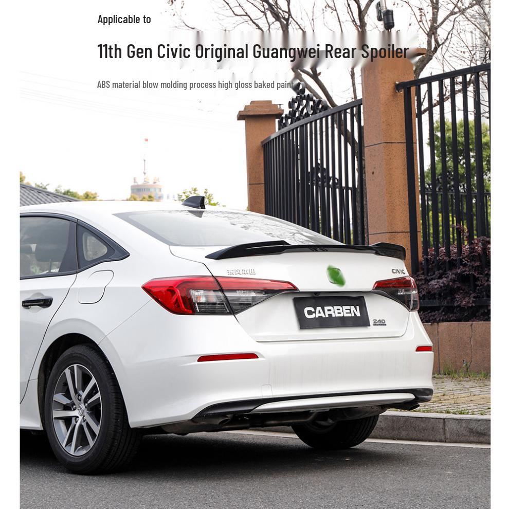 Модифицированный задний спойлер для Civic 11-го поколения - Черный Ночной, Версия High-End Warrior