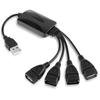 Универсальный 4-портовый USB 2.0 480 Мбит/с высокоскоростной кабельный концентратор для ПК(черный)
