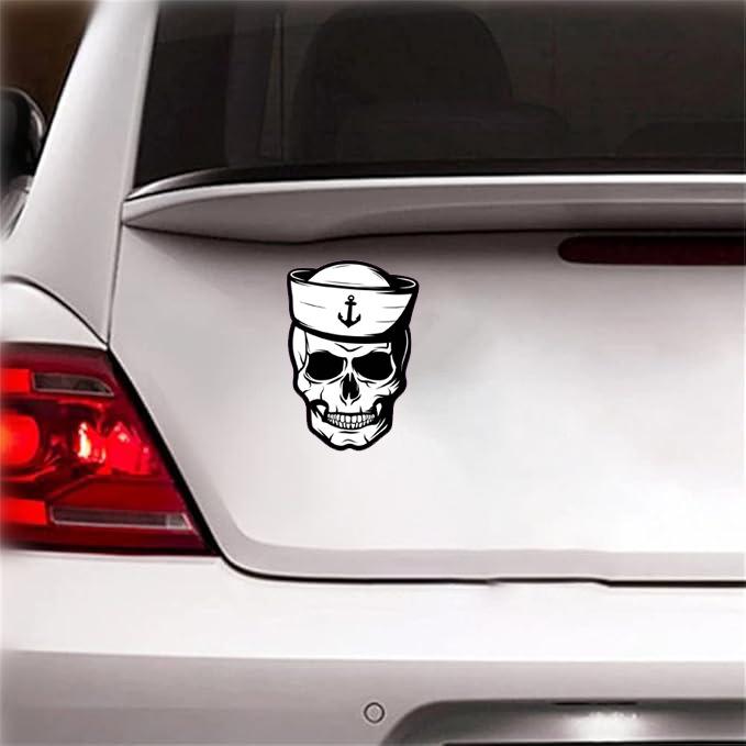 Sailor Skull Self-Adhesive Vinyl Decal for Cars, Trucks & Computers