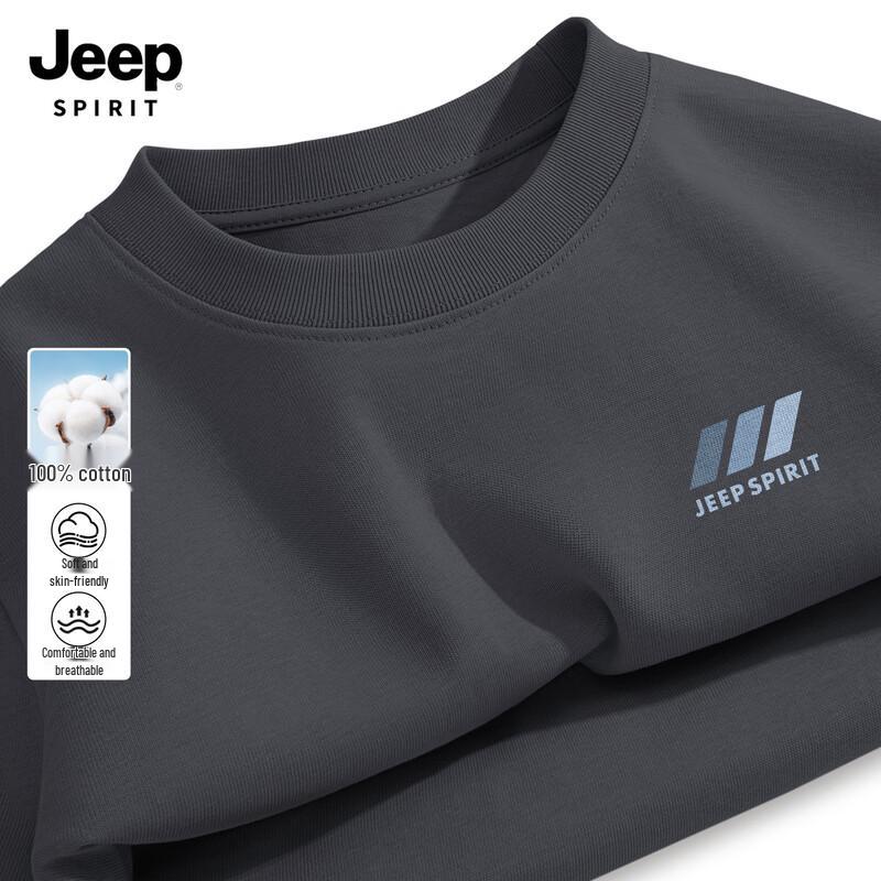 Мужская футболка JEEP SPIRIT 2026, из чистого хлопка, с длинным рукавом и круглым вырезом