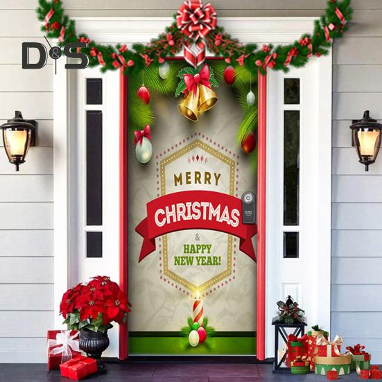 Рождественская накладка на дверь Санта-Клаус/Рождественская елка/Снеговик, подвесной баннер на дверь, декор для украшения входной двери