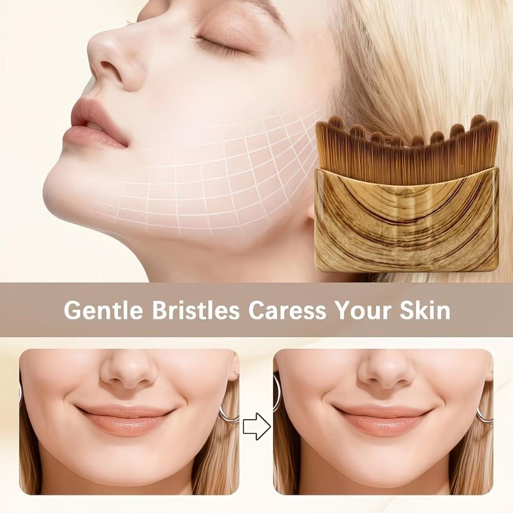 With Storage Box Lymphatic Contour Face Brush Square Shape Contour Face Brush Skincare Treatment
