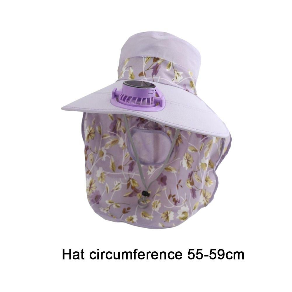 USB Charging Sun Cap Breathable Fisherman Hat Door Fan Solar Fan Cap  Cycling