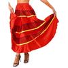 Womens Flamenco Dance Skirt Tiered Ruffles Wide Hemline Ballroom Dancing Skirt Carnival Stage Performance Costume