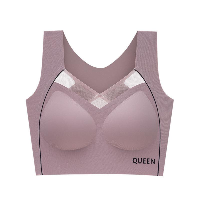 Women's Seamless Bra Beautiful Back Plus Size Bra Women's Gathering Bra No Steel Ring Sports Bra
