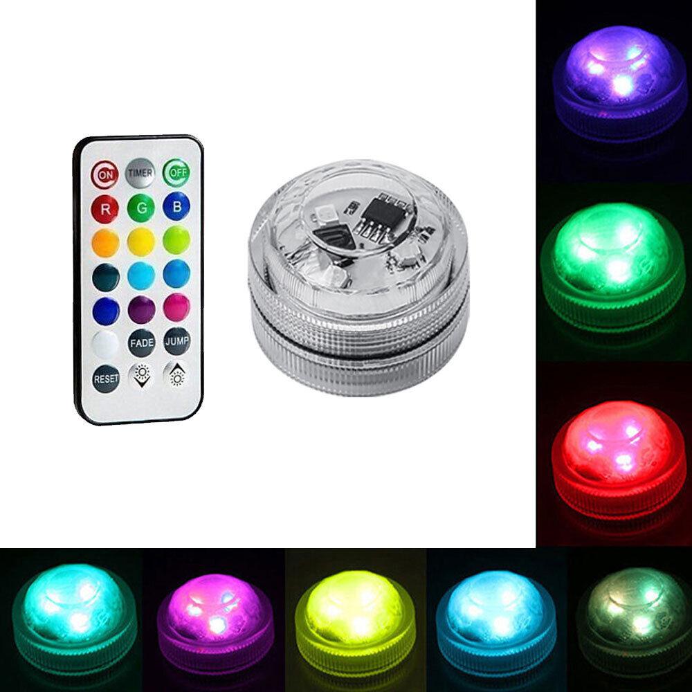 LED Underwater Light Battery Powered Atmosphere Lamp RGB Night Light With Remote Control
