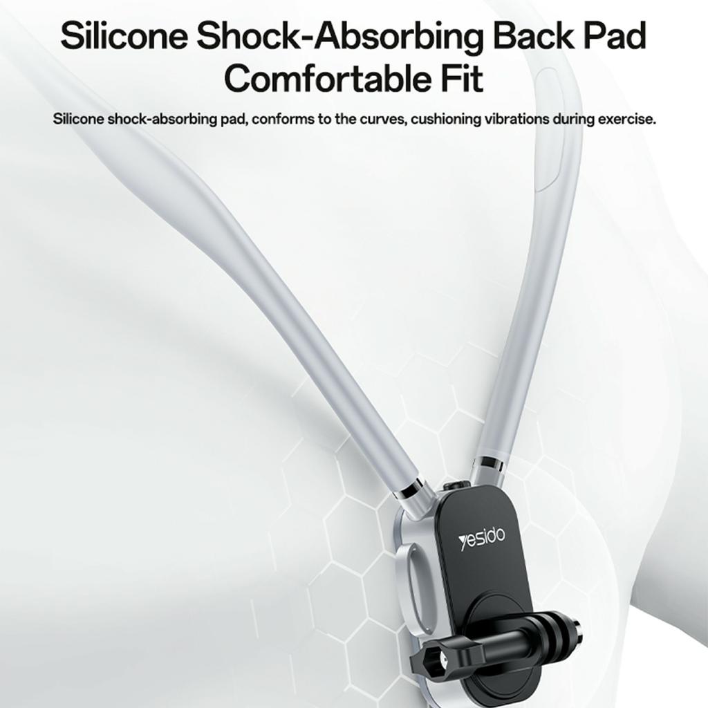YESIDO C334 360 Degree Rotation Neck Phone Holder Stand Anti-shake Hands-free Neck-mounted Bracket