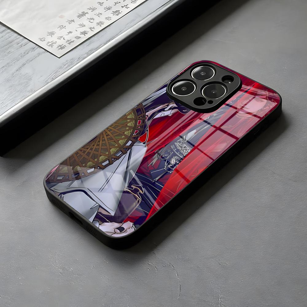 Чехол для телефона Tian Guan Ci Fu Стеклянный Для IPhone 16 15 14 Pro Max 13 12 Mini Светящийся 11 X XS XR 8 Plus Для Samsung S 25 24 23 22