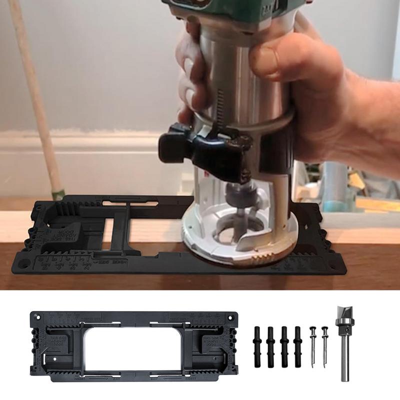 Шаблон для дверных петель Металлический Регулируемый Сверление Шаблон для дверных петель Точная Фиксация Шаблон для мебельных петель Инструмент для дверных петель Быстрая Пробивка Шкафа