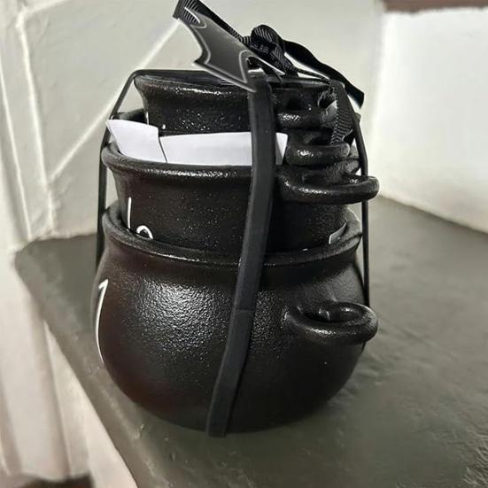 Мини Черный Котел Хэллоуин Ведьмин Котел Горшок Ведро Многоцелевая Маленькая Конфетница для Хэллоуина Угощение или Жизнь Вечеринка Сувениры