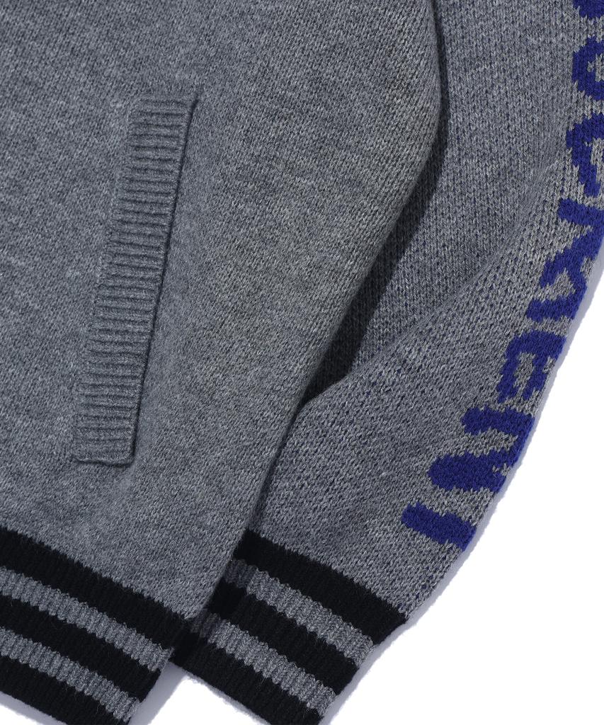 RAYFIKERS Wicked Smile High-Neck Knit Zip-Up Mq5Su509_Melange Grey