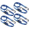 Kit of 4 Tie-Down Straps - MASTER LOCK - 4367EURDAT - With Hooks and Ratchet - 5m X 25mm - Blue