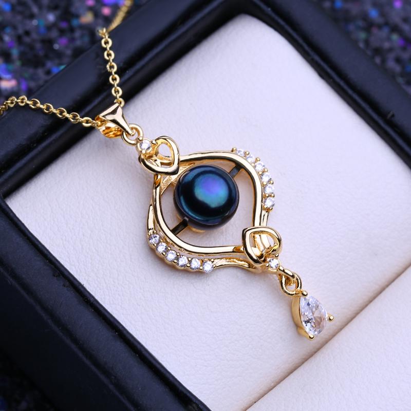 Fenasy Натуральные пресноводные культивированные жемчужные ожерелья для женщин, золотой цвет, геометрический кулон, вечерние украшения, подарок на день рождения