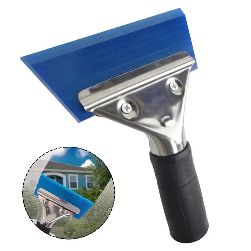 Автомобильный скребок с ручкой из нержавеющей стали, резиновая лопата для снега, скребок для лобового стекла, инструмент для удаления воздушных пузырей с автомобильной пленки