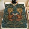 1PC Arts and Crafts Print FlAannel Blanket, High quality Comfortable for All Seasons, Home Decor, Warmth and Comfort