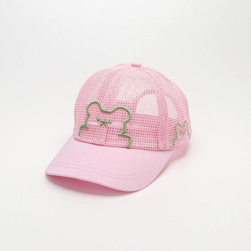 Cartoon Bear Children Baseball Cap Breathable Mesh Baby Beach Hat Panama Cap For 2-5 Years Old