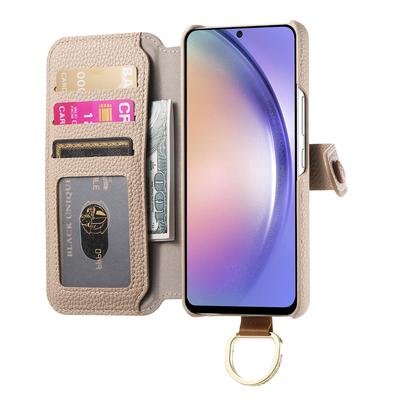 Чехол для Samsung Galaxy A36 5G с блокировкой RFID, кошелек на молнии, мобильный чехол из ПУ кожи