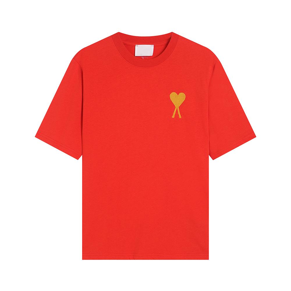 AMI CLAMS модная хлопковая футболка унисекс с вышивкой Love