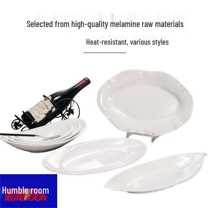 Qianxing White Melamine Oval Serving Dishes (Set of 5)
