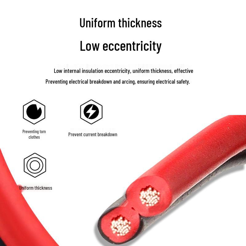 RVB Red-Black Parallel Pure Copper Wire, 2 Core, 0.5/1.0/1.5 mm², Soft Double Parallel Cable