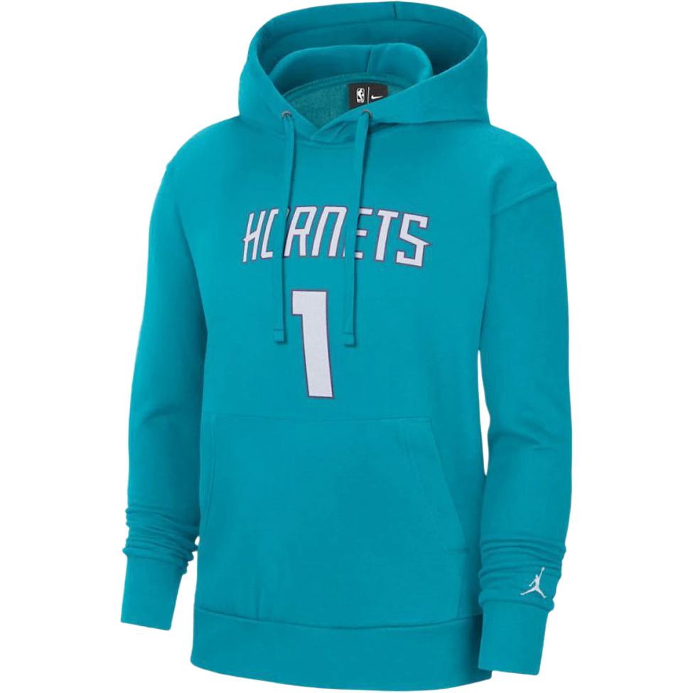 Jordan Толстовка-пуловер с капюшоном из флиса NBA Charlotte Hornets Ламело Болл FB8430-415
