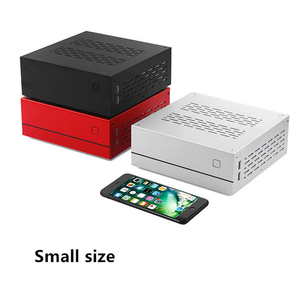 For MINI-ITX Computer Case Chassis Aluminum Home Theater AC-DC HTPC Computer Box
