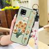 Durable Back Cover Phone Case For Sharp Aquos Zero6/Aquos Air Soft Case Flower Kickstand Wrist Strap Anti-dust Lanyard