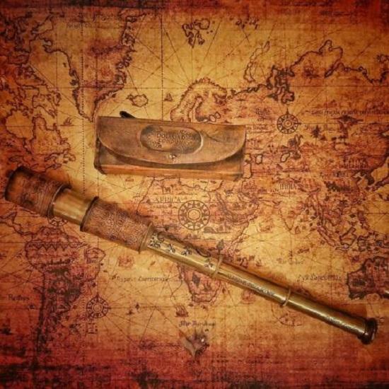 Телескоп из латуни с кожаным футляром в морском стиле, подзорная труба, морская