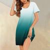 Womens Summer Dresses Short Sleeve Linen Casual T-Shirt Dresses Swing Beach Midi Dress Sundresses With Pockets