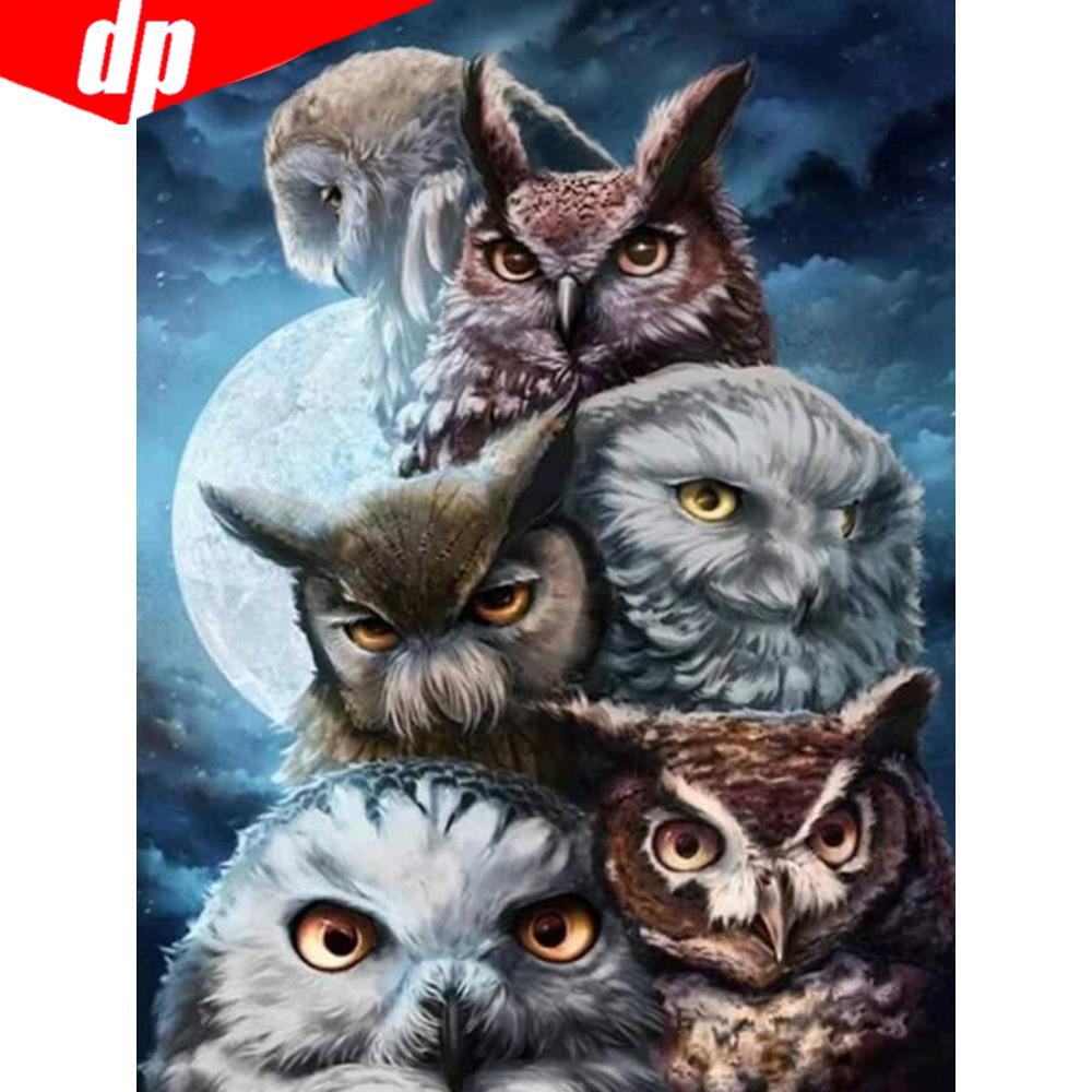 5D DIY Алмазная картина Полная площадь Животное Сова Вышивка Продажа Картина Горный хрусталь Алмаз