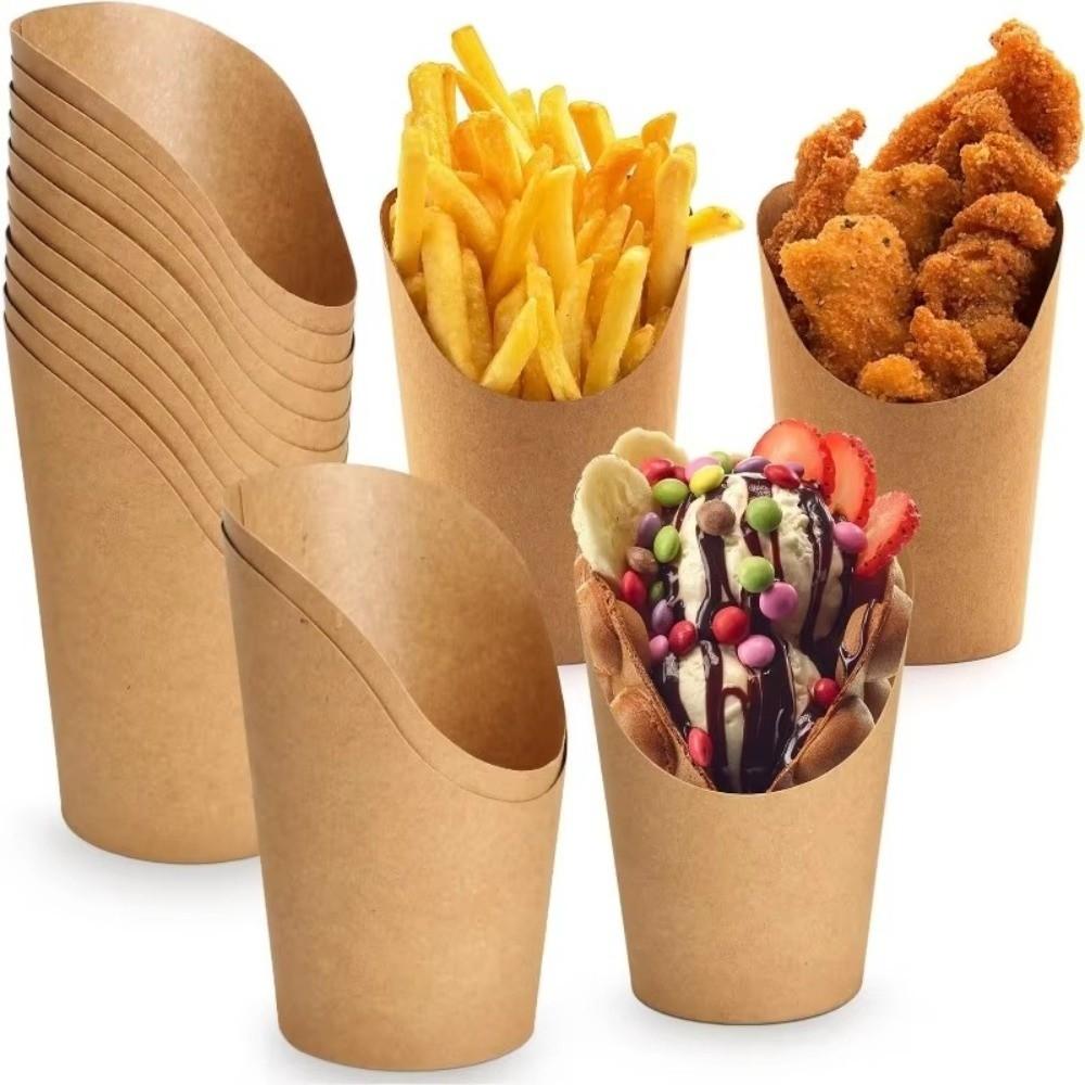 50PCS Thickened Egg Waffle Paper Cup Water Proof Take-out Snack Boxes Kitchen Use