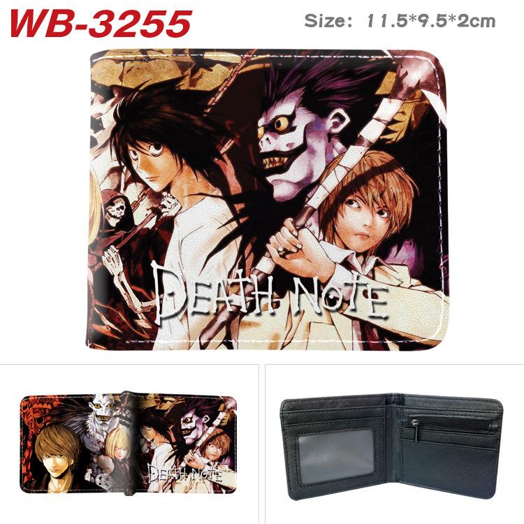 Death Note Wallet Anime Full Color Print Short Bi-fold Card Holder Unisex Coin Purse 1pcs