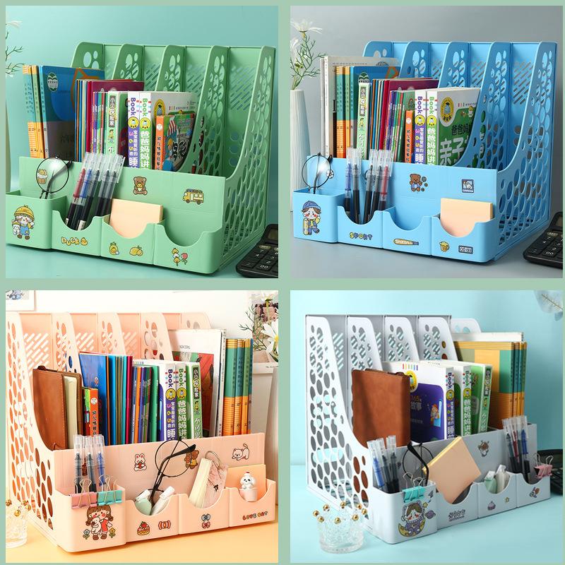 Настольная колонка для файлов, косая вставка, ящик для хранения, держатель для документов, держатель для ручек, пластиковый ящик для хранения, органайзер, декор стола, офиса