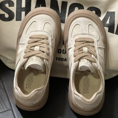 Осень новая кожаная платформа повседневная обувь на доске шнуровка универсальная женская белая обувь